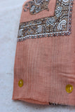 Hand Embroidered Ghatra | Kashmiri Shawl | Cream